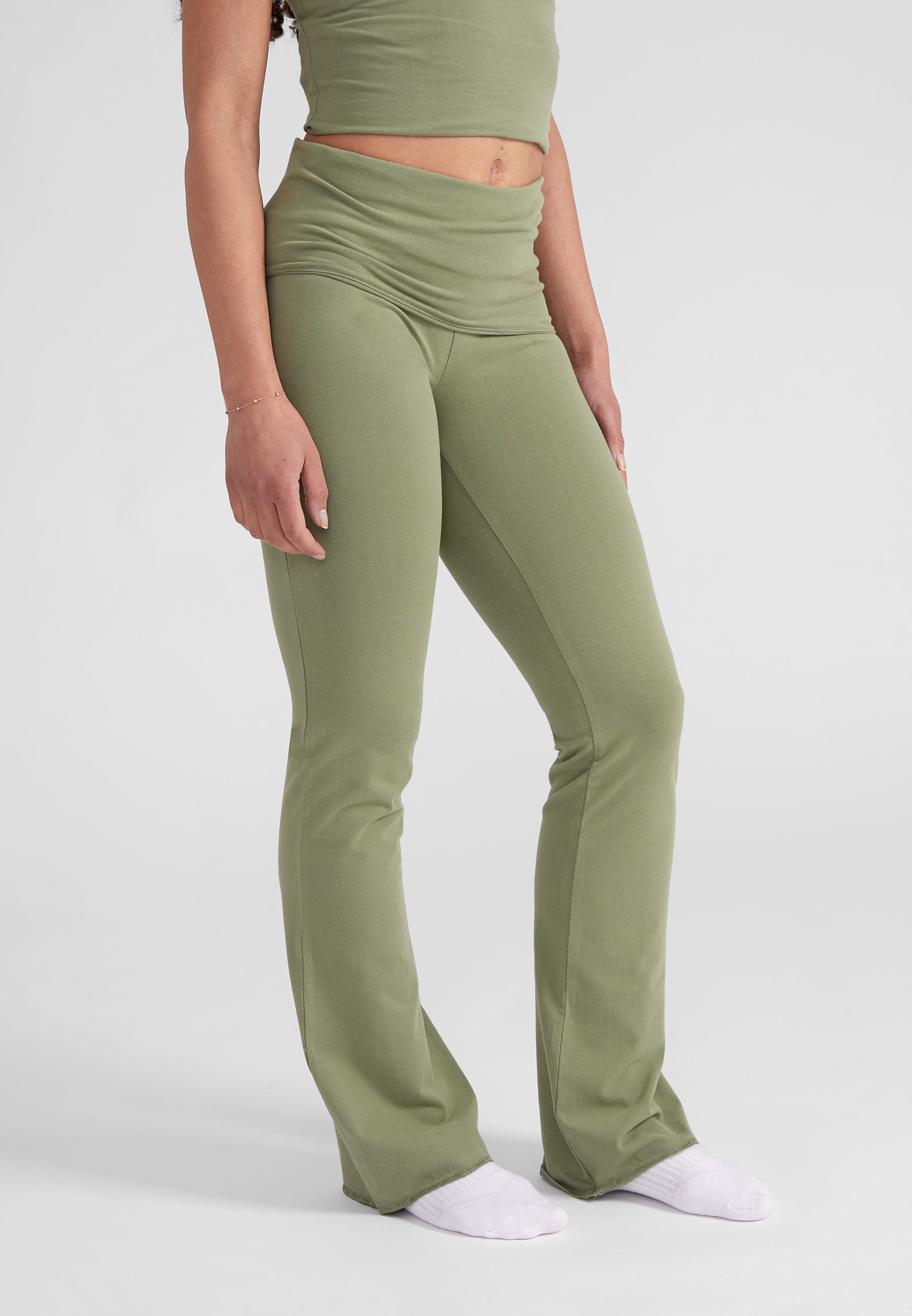 Foldover Pants - olive