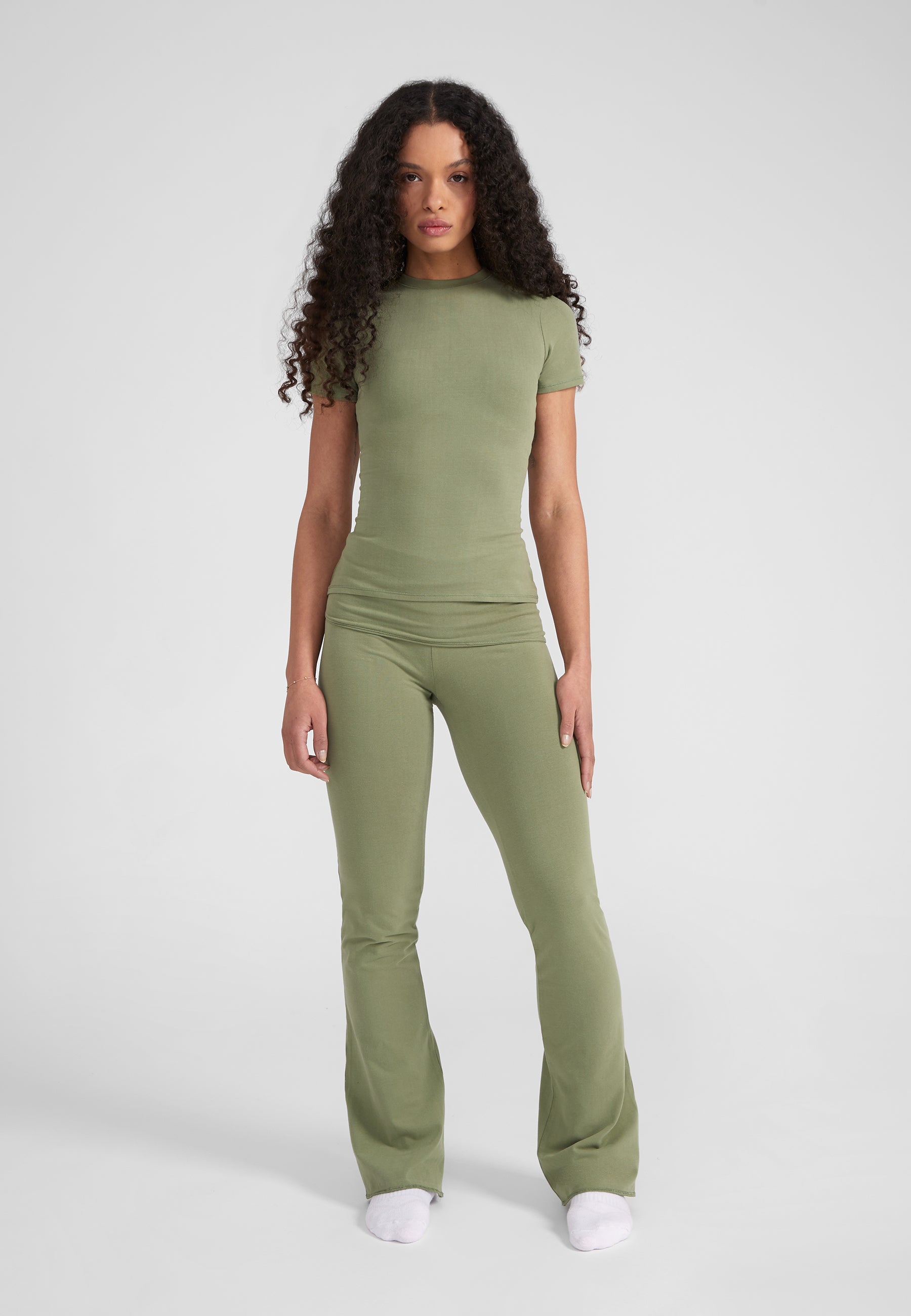 Foldover Pants - olive