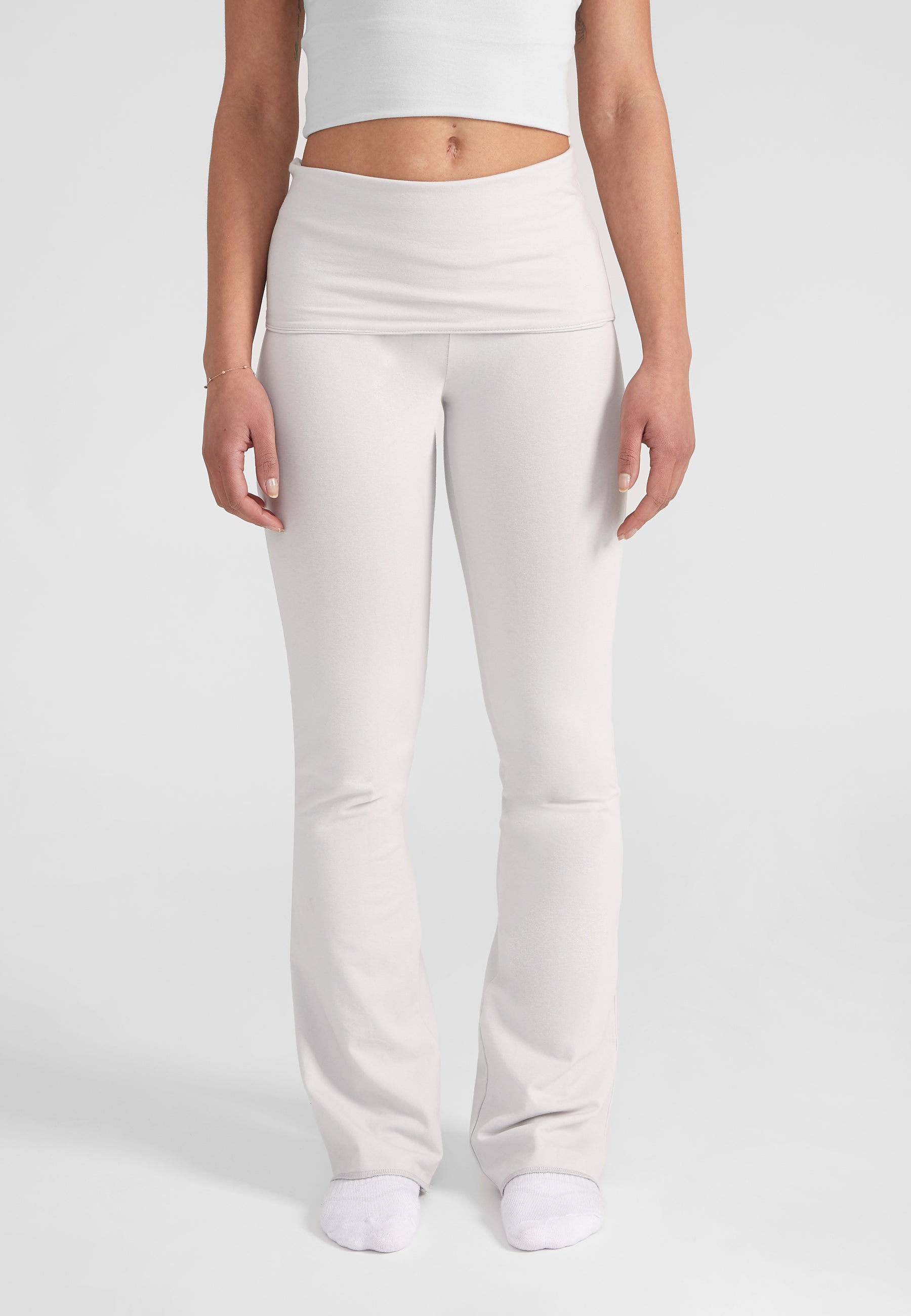 Foldover Pants - light grey melange
