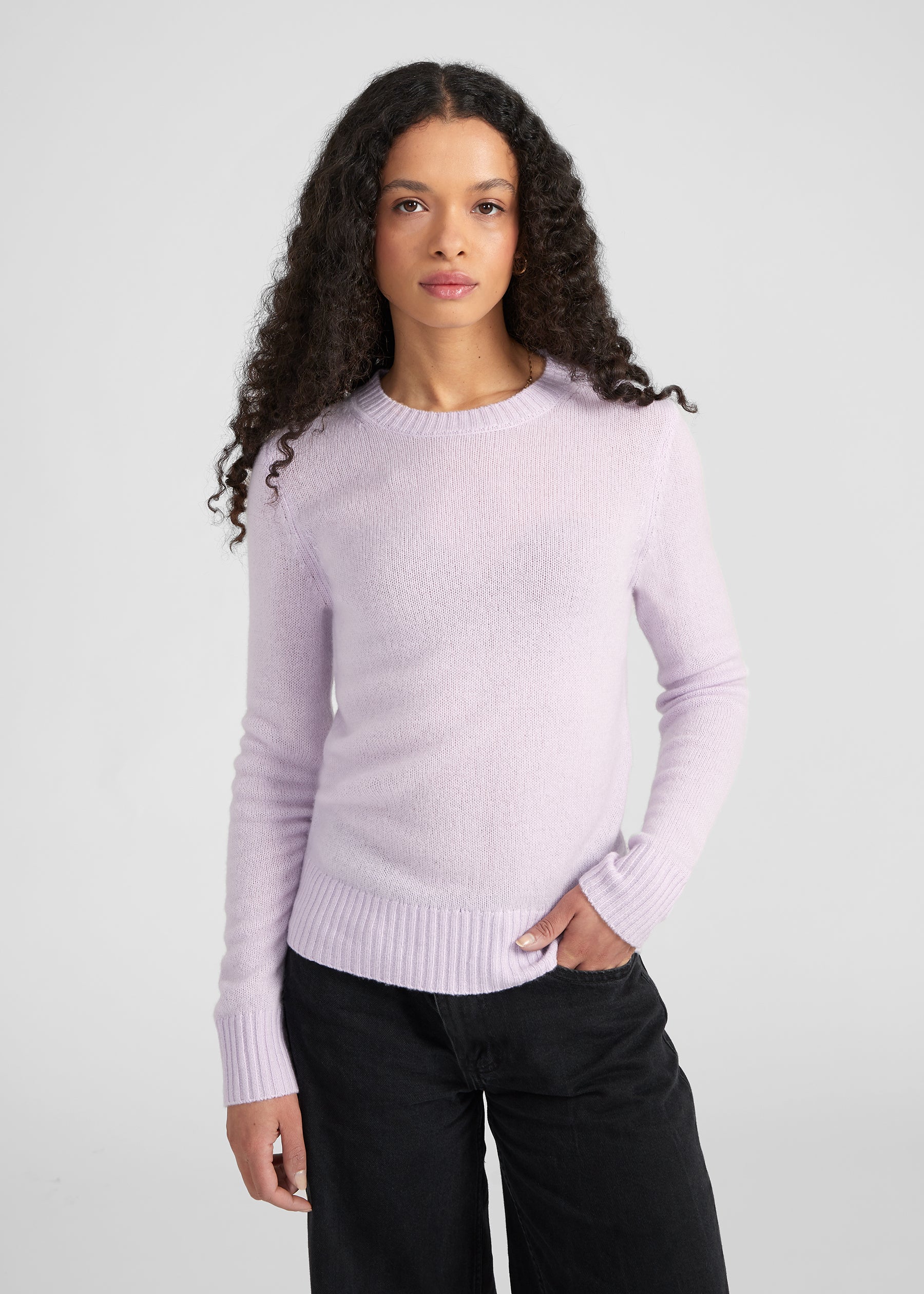 Rundhalspullover- lavender