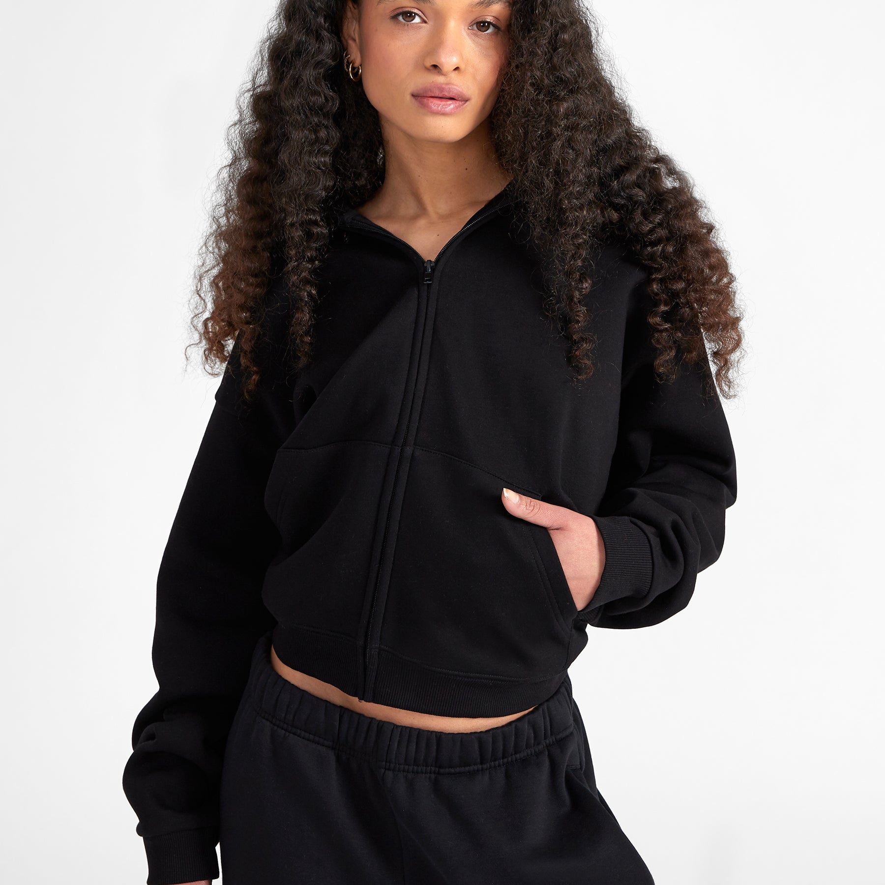 Women wearing Zip Hoodie
