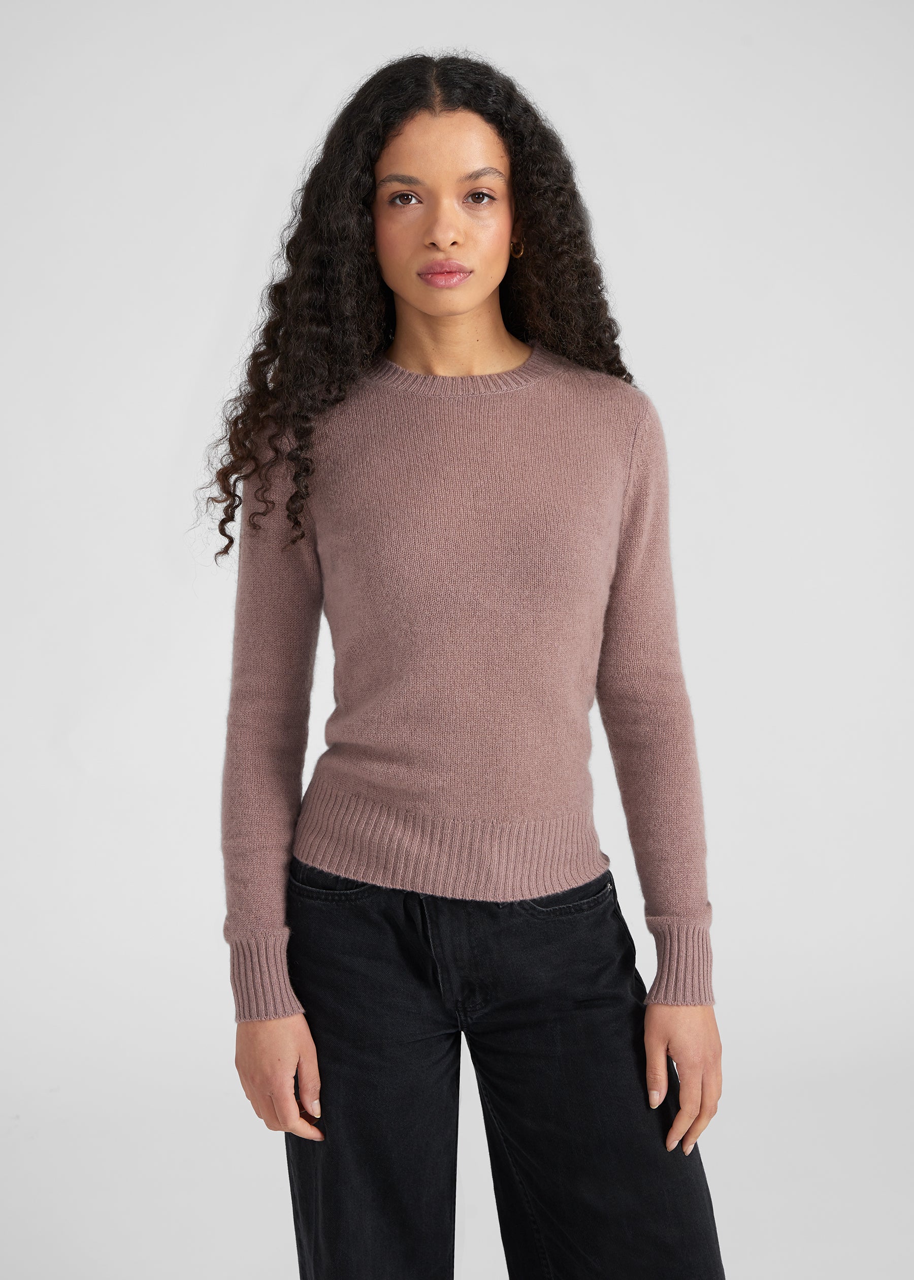 Rundhalspullover- rose taupe