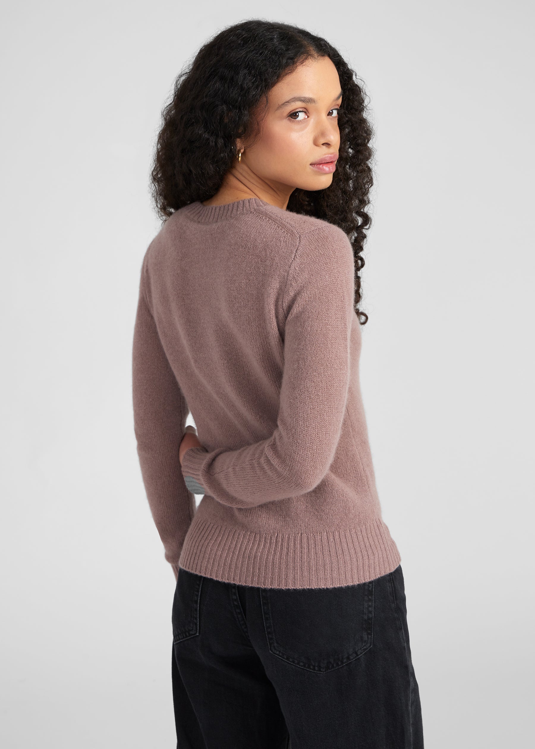 Rundhalspullover- rose taupe