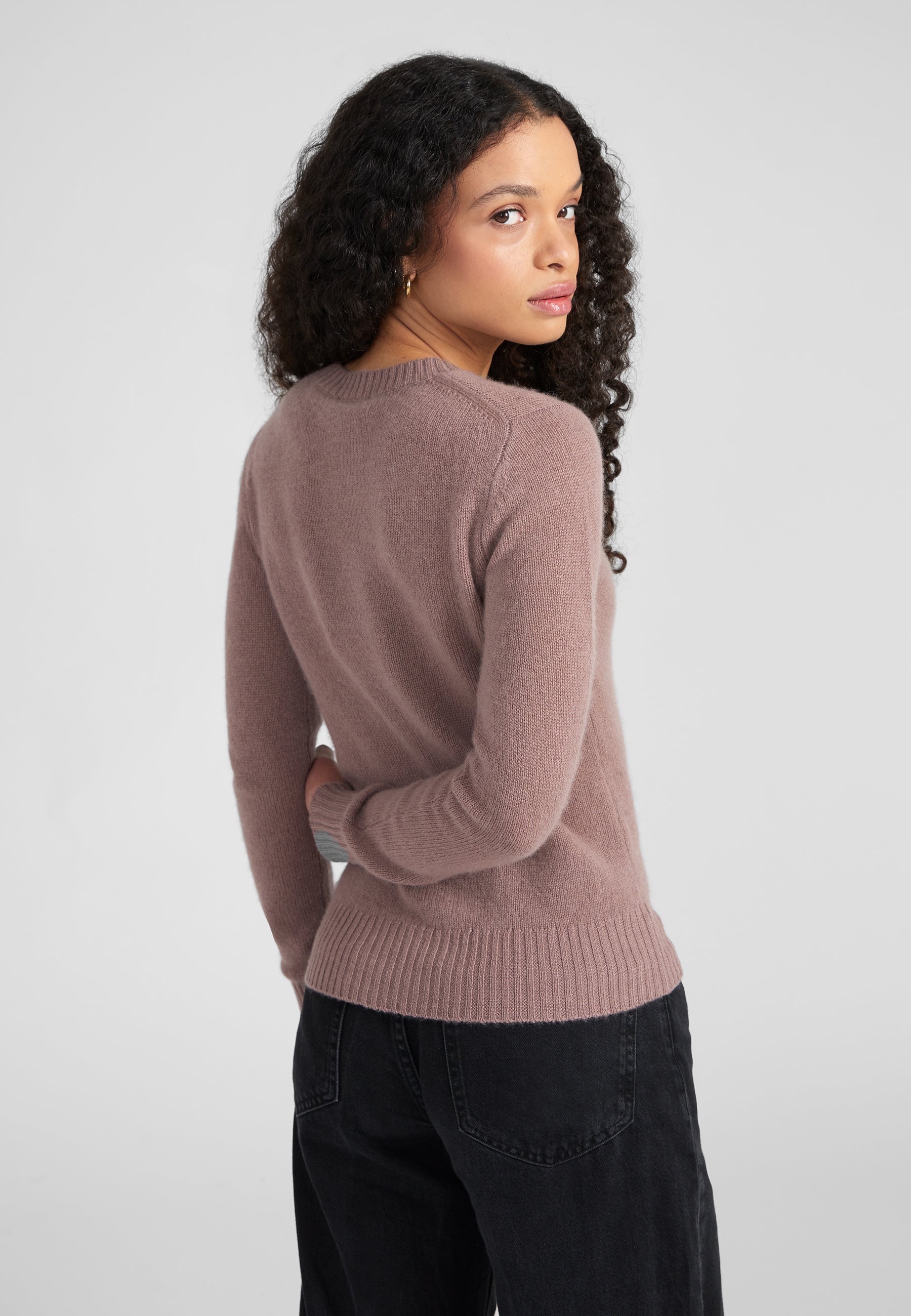 Rundhalspullover- rose taupe