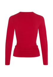 Woman wearing Longsleeve T-Shirt - wine