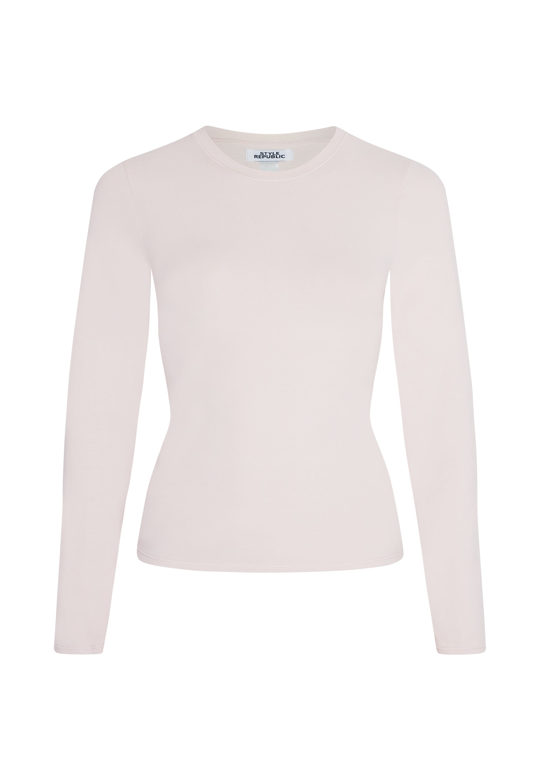 Woman wearing Longsleeve T-Shirt - baby pink