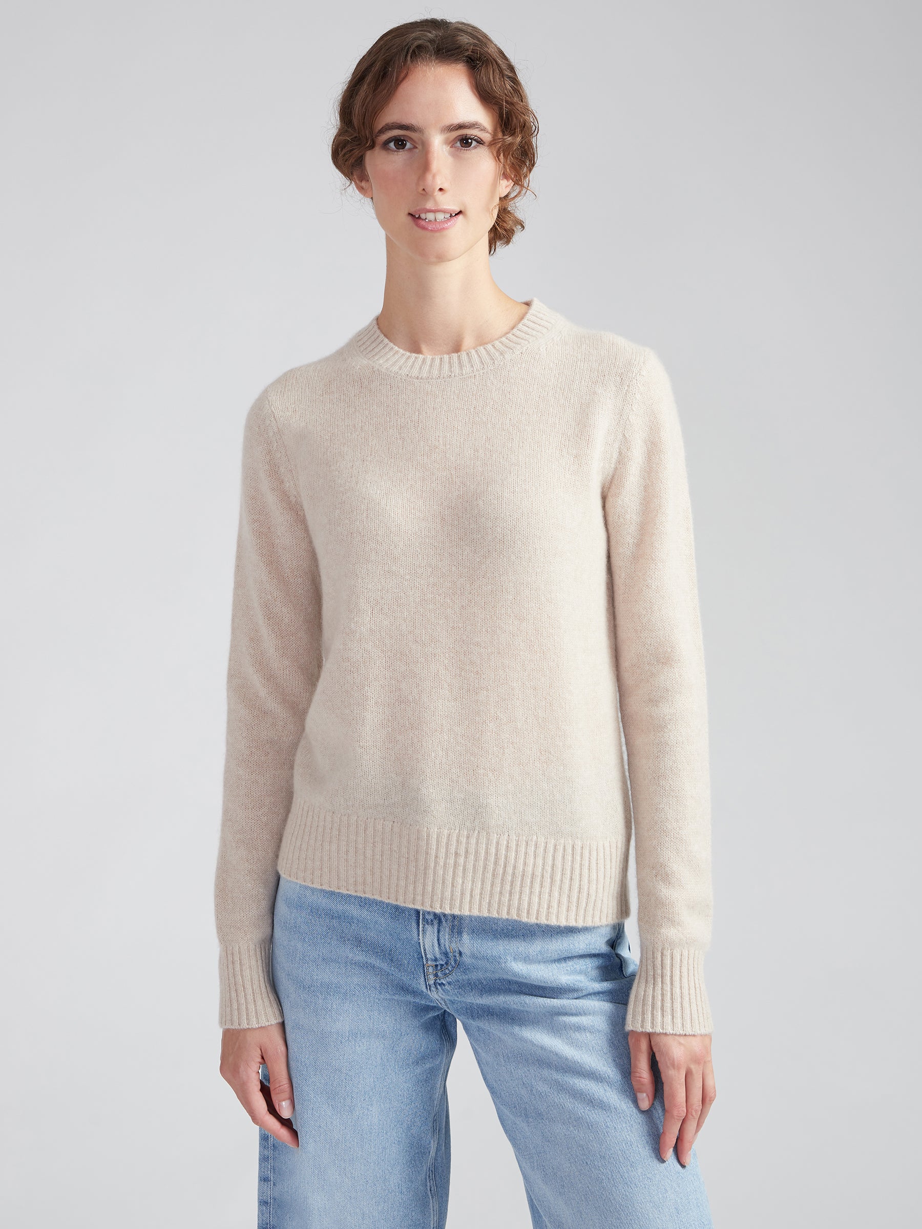 Rundhalspullover - sand