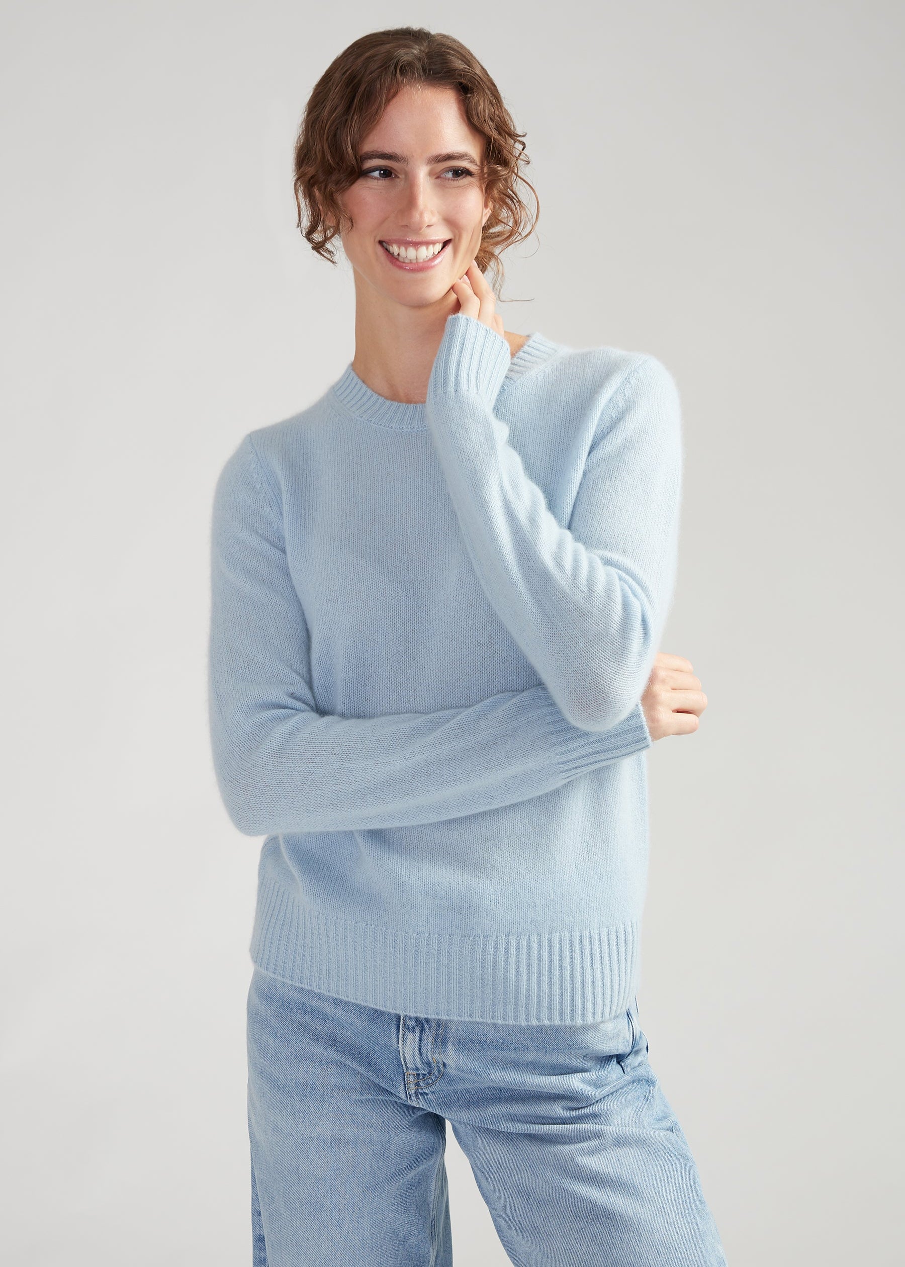 Rundhalspullover- pastel blue 