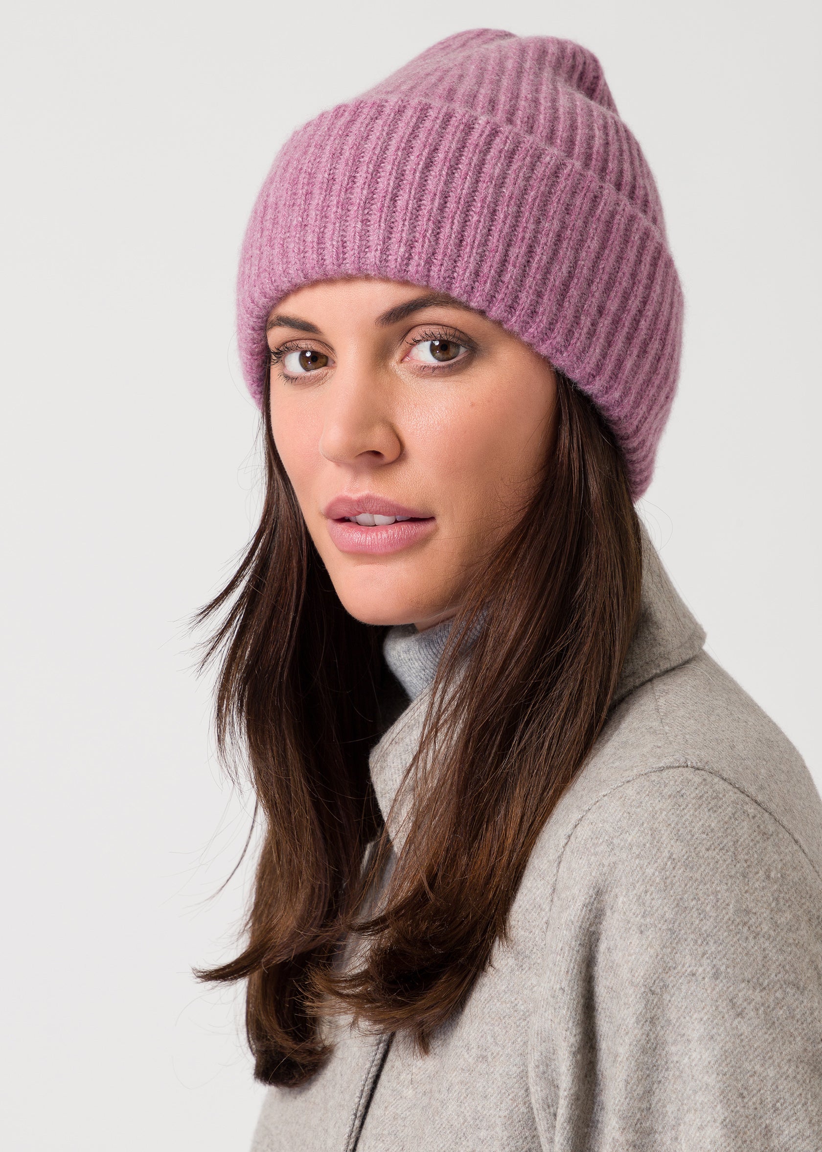 chunky beanie - dull rose