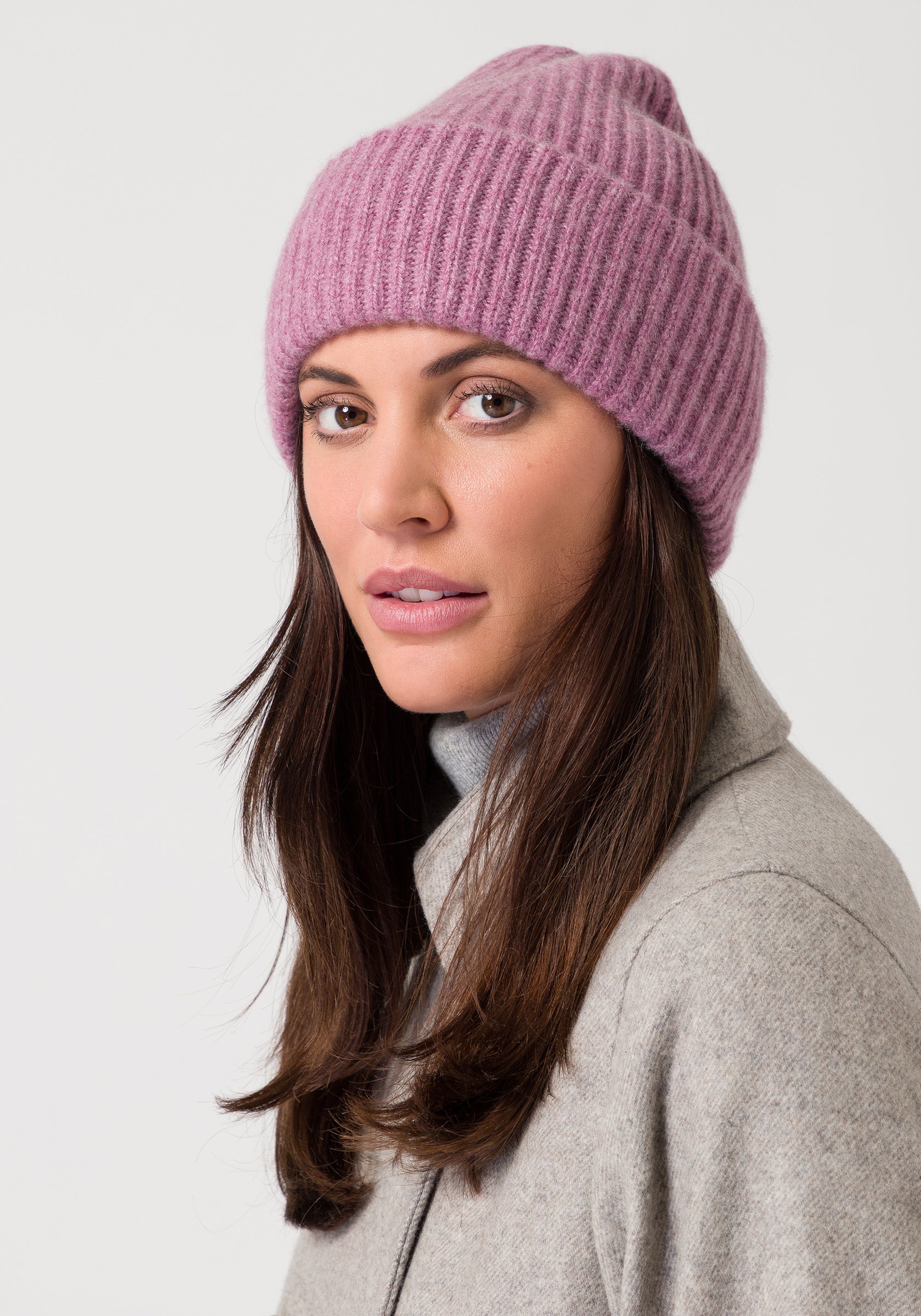 chunky beanie - dull rose