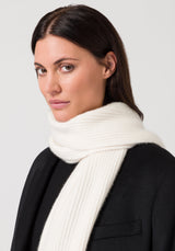 Ribbed cashmere scarf