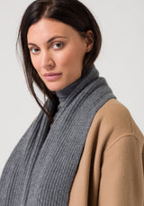 Ribbed cashmere scarf