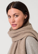 Ribbed cashmere scarf