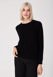 Rundhalspullover-black