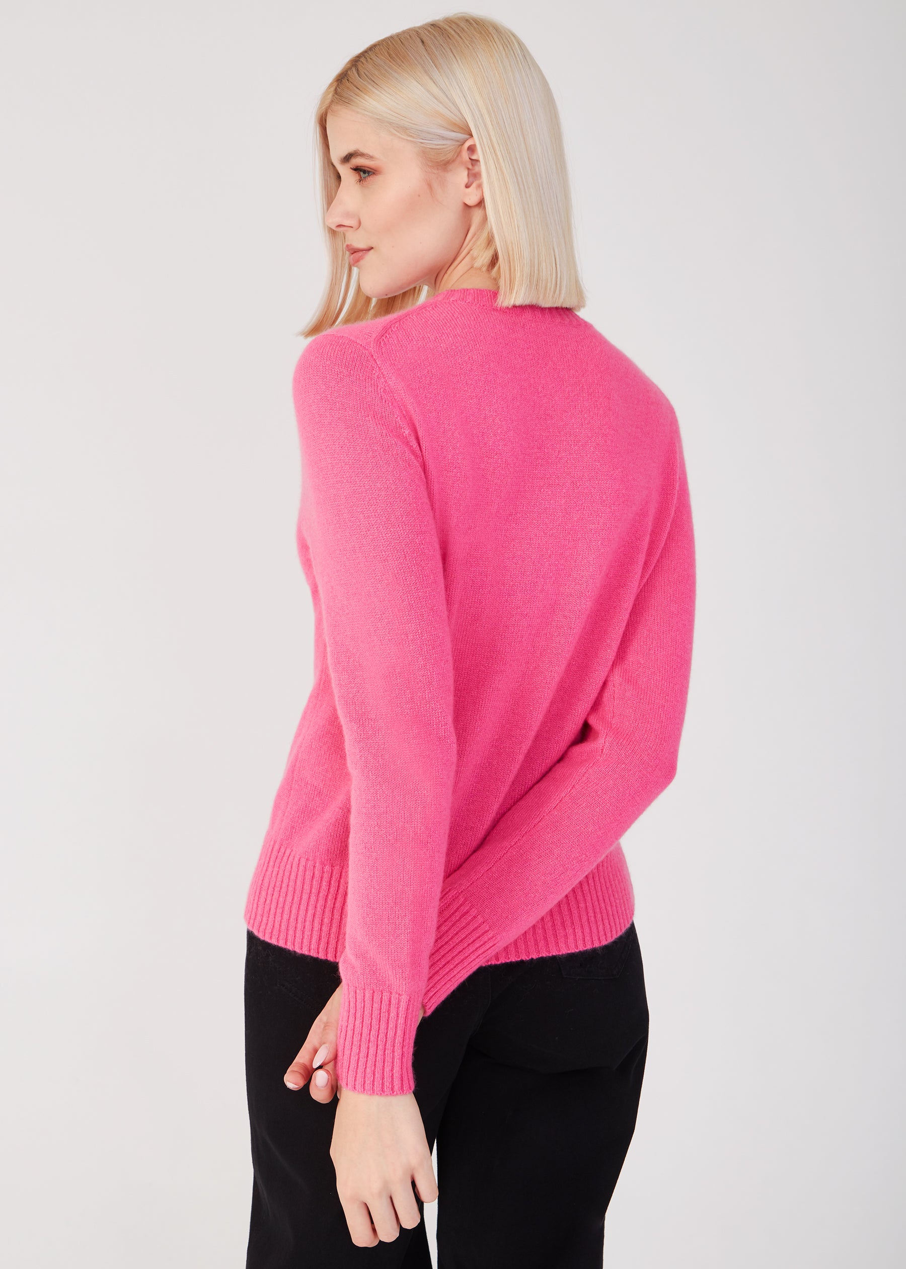 Rundhalspullover - neon pink