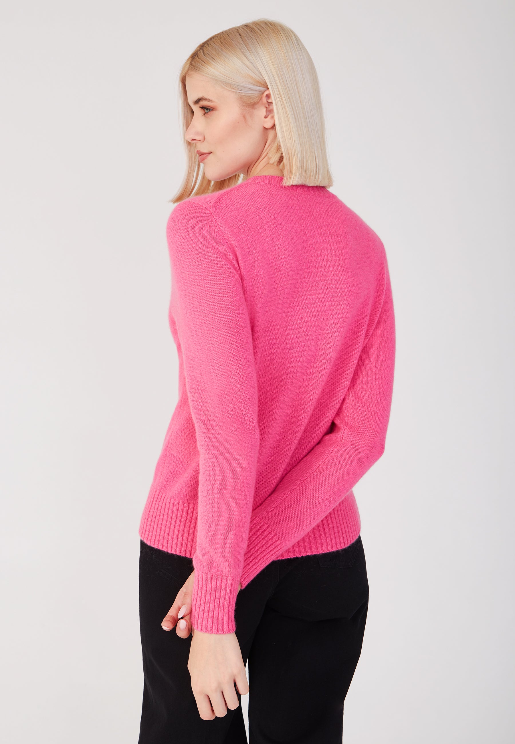 Rundhalspullover - neon pink