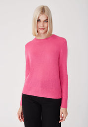 Rundhalspullover- neon pink