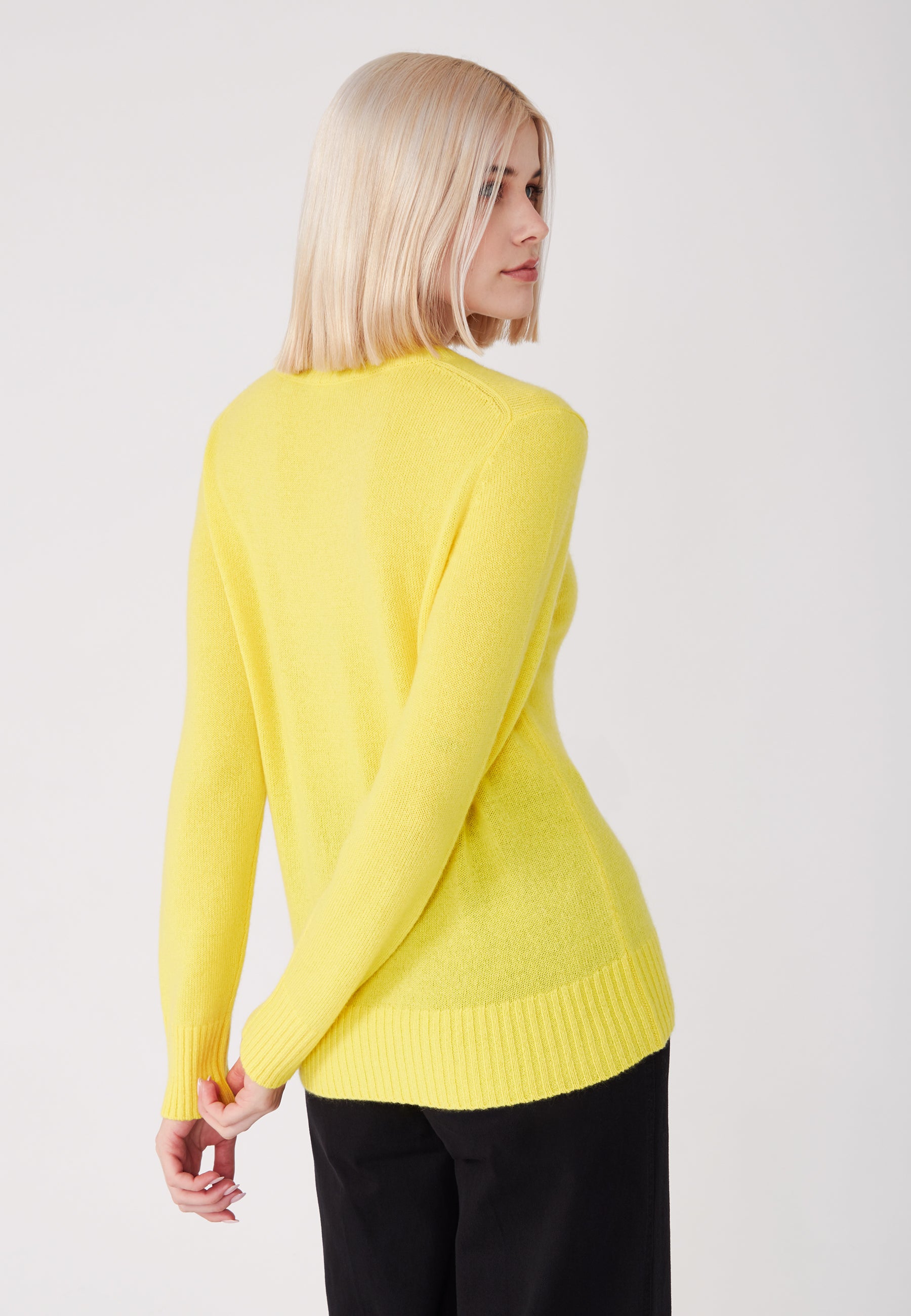 Rundhalspullover - solar yellow