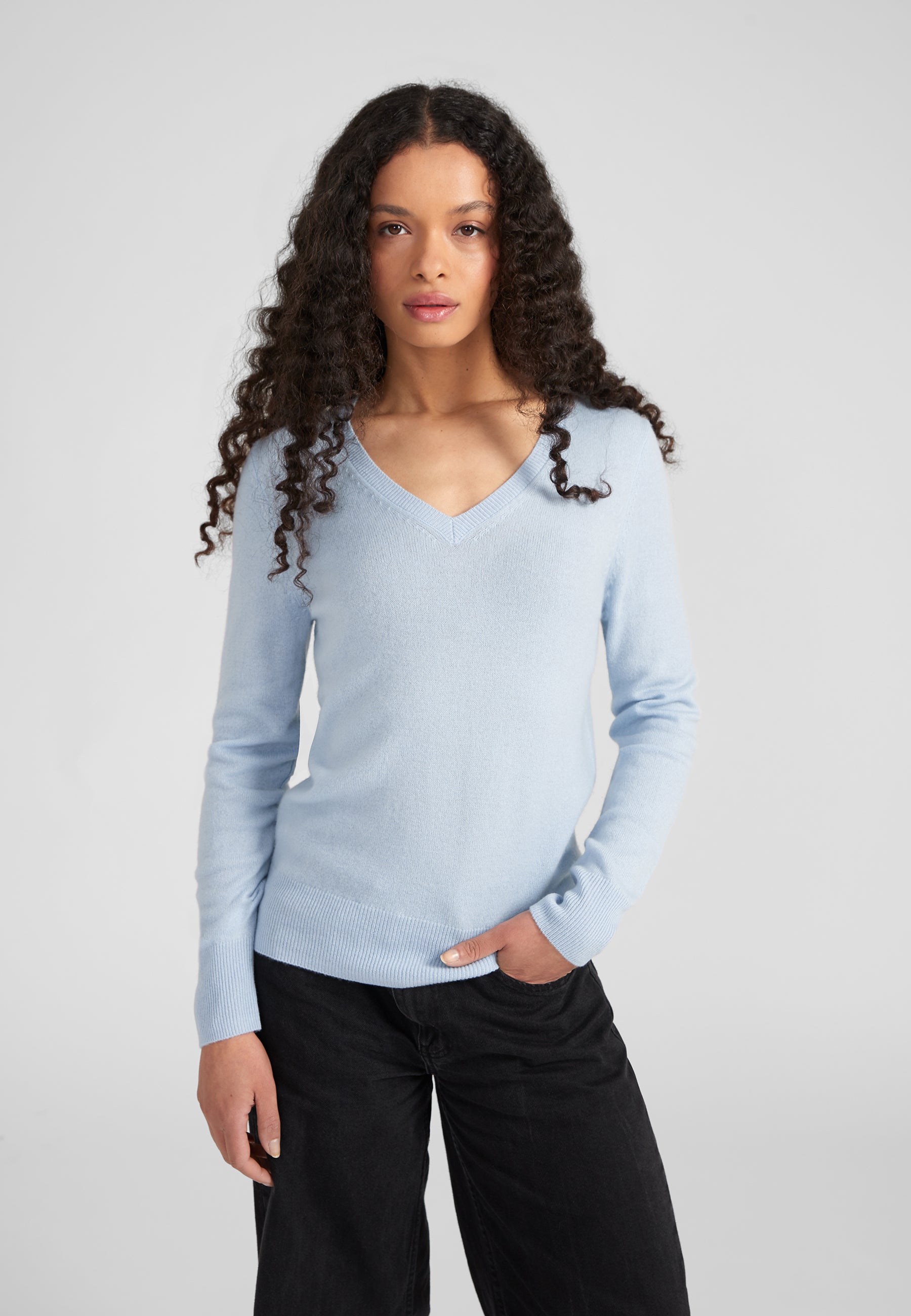 Vneck - pastel blue 