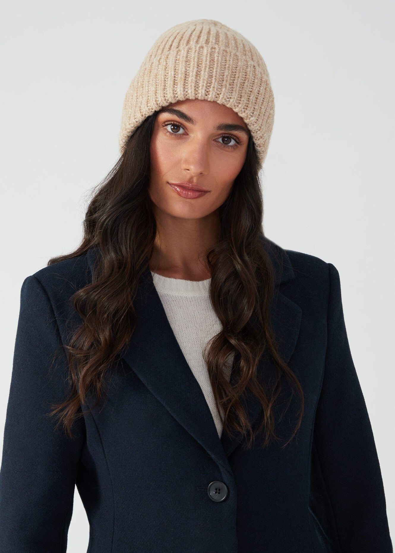 melange beanie - nougat