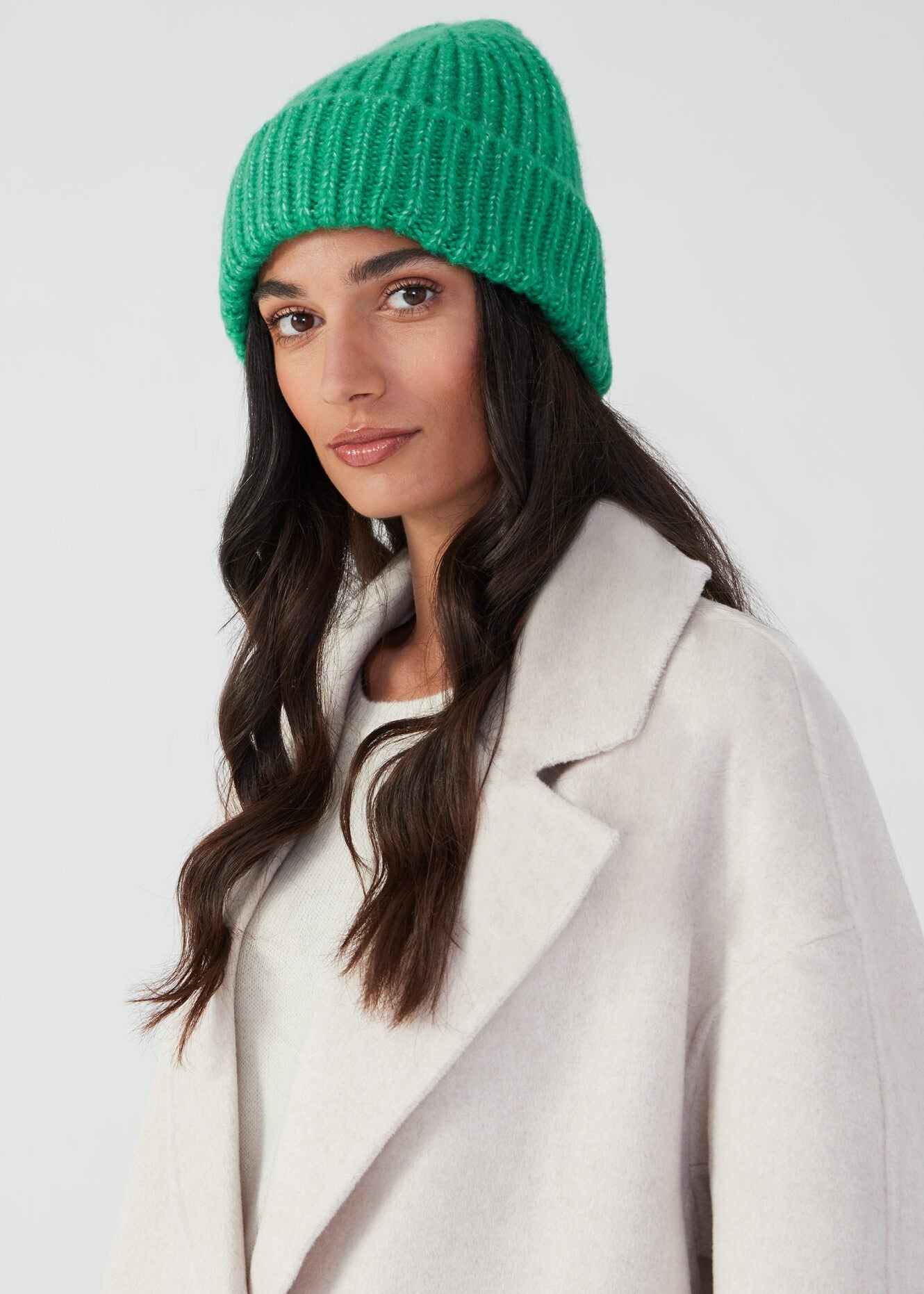 melange beanie - green