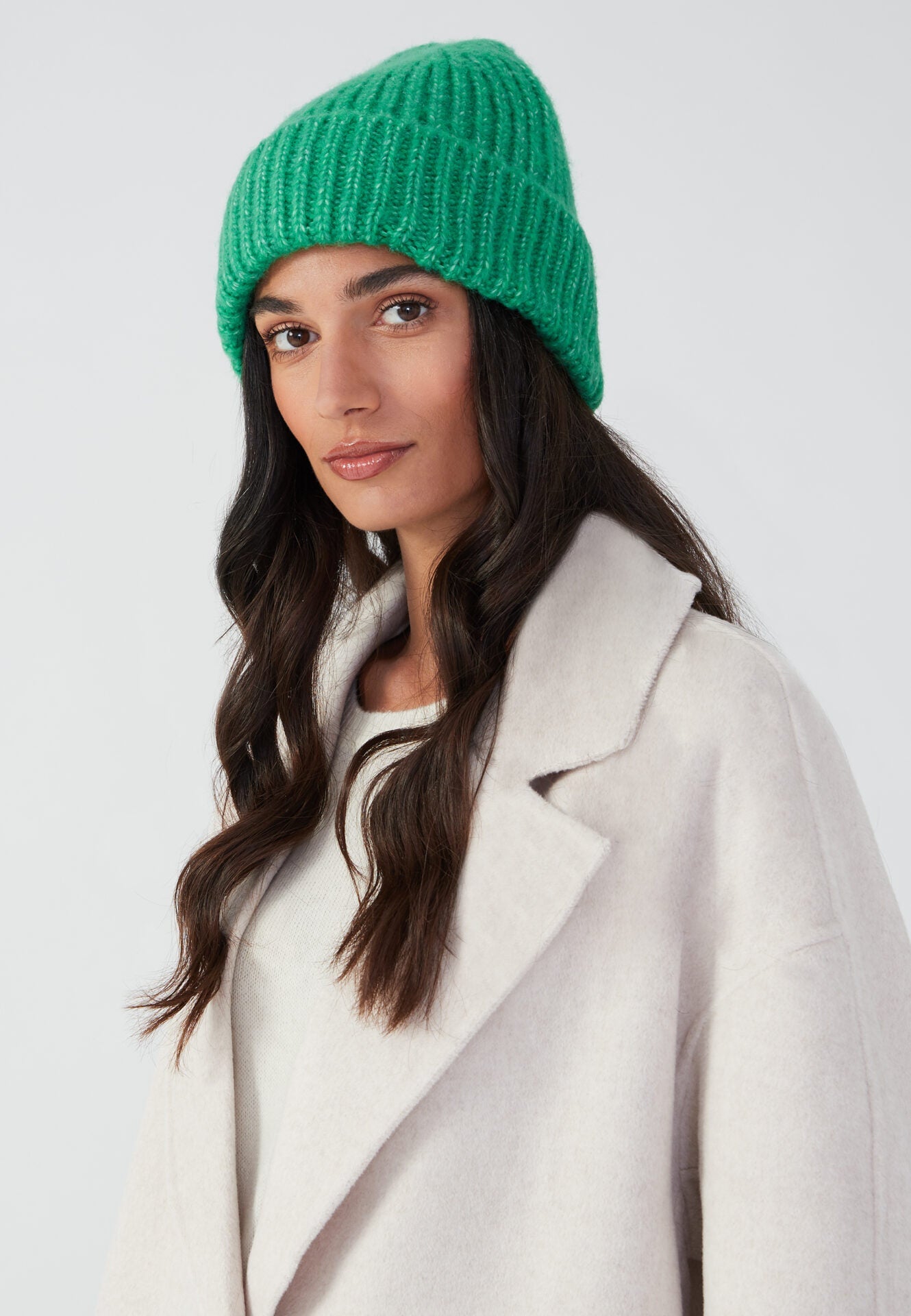 melange beanie - green