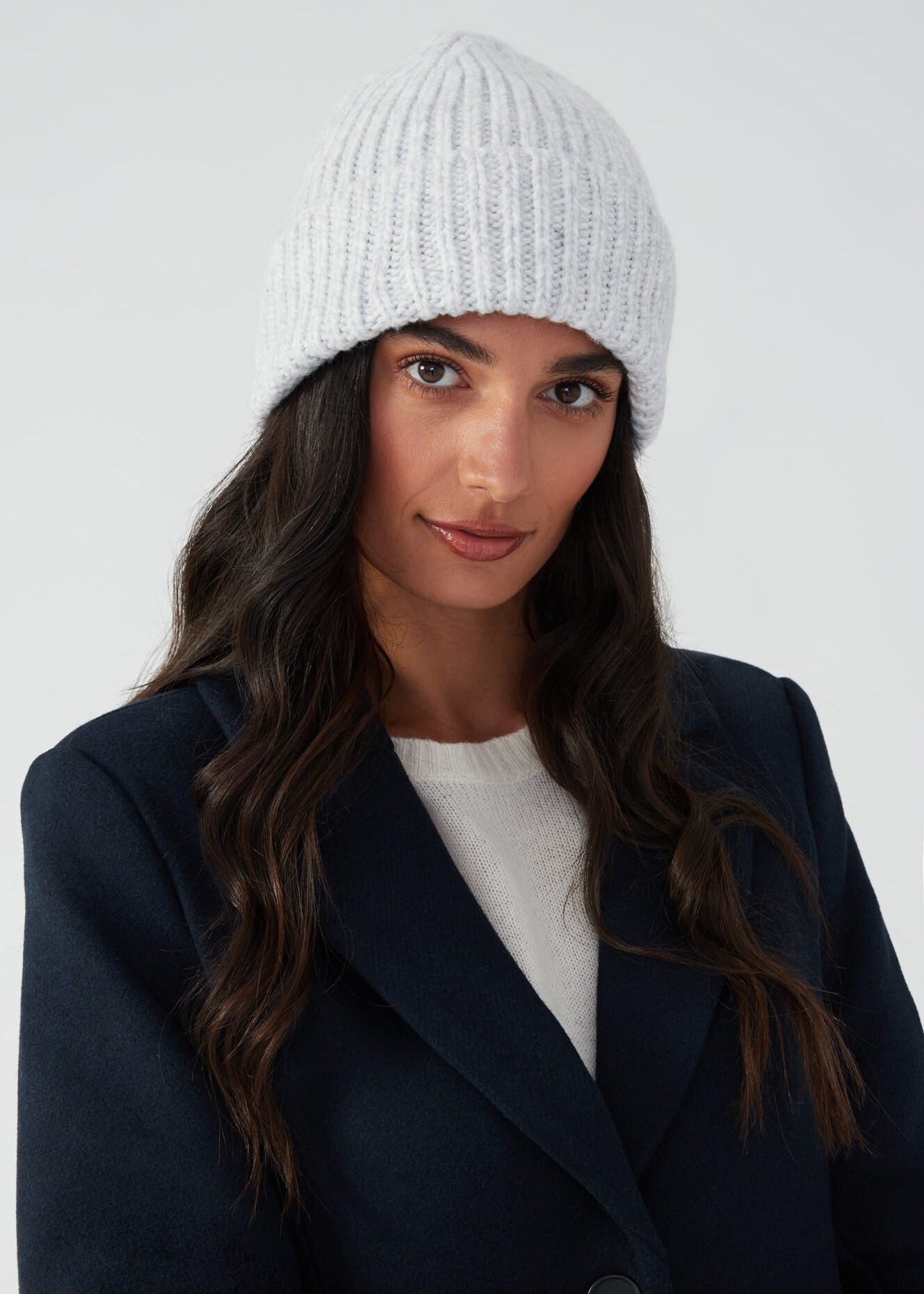 melange beanie - grey