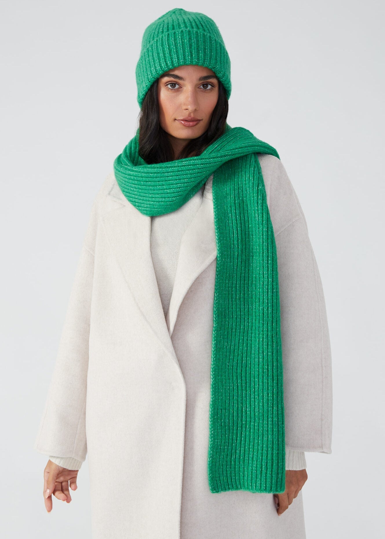 melange scarf - green