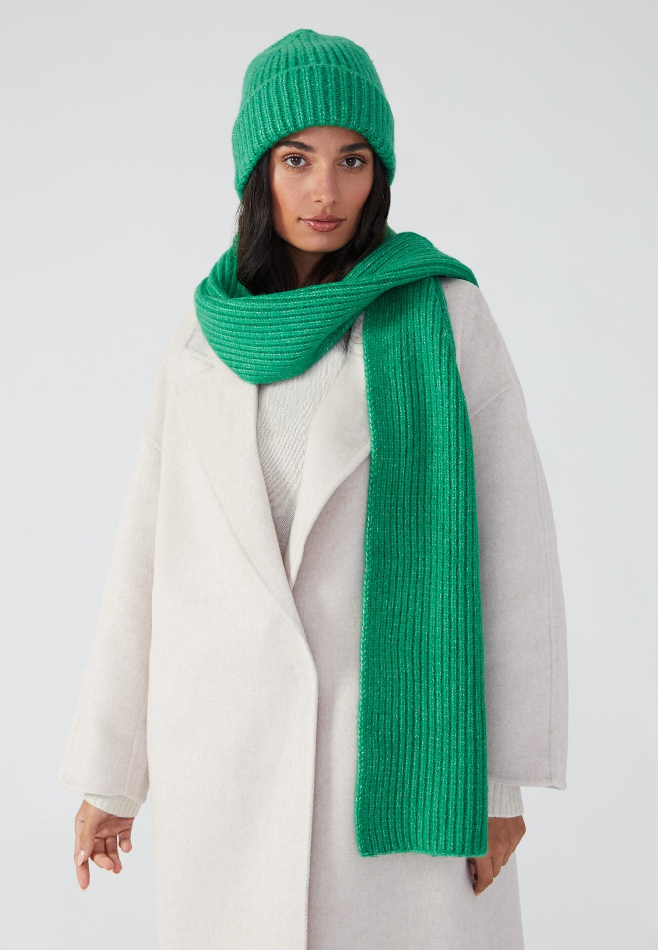melange scarf - green