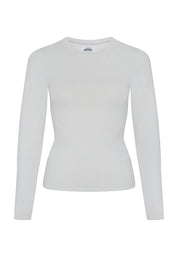 Woman wearing Longsleeve T-Shirt -  light grey melange
