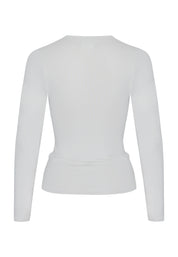 Woman wearing Longsleeve T-Shirt -  light grey melange