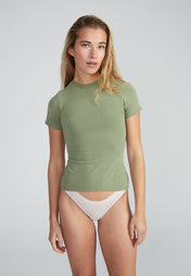 Woman wearing Fitted Shortsleeve T-Shirt - olive