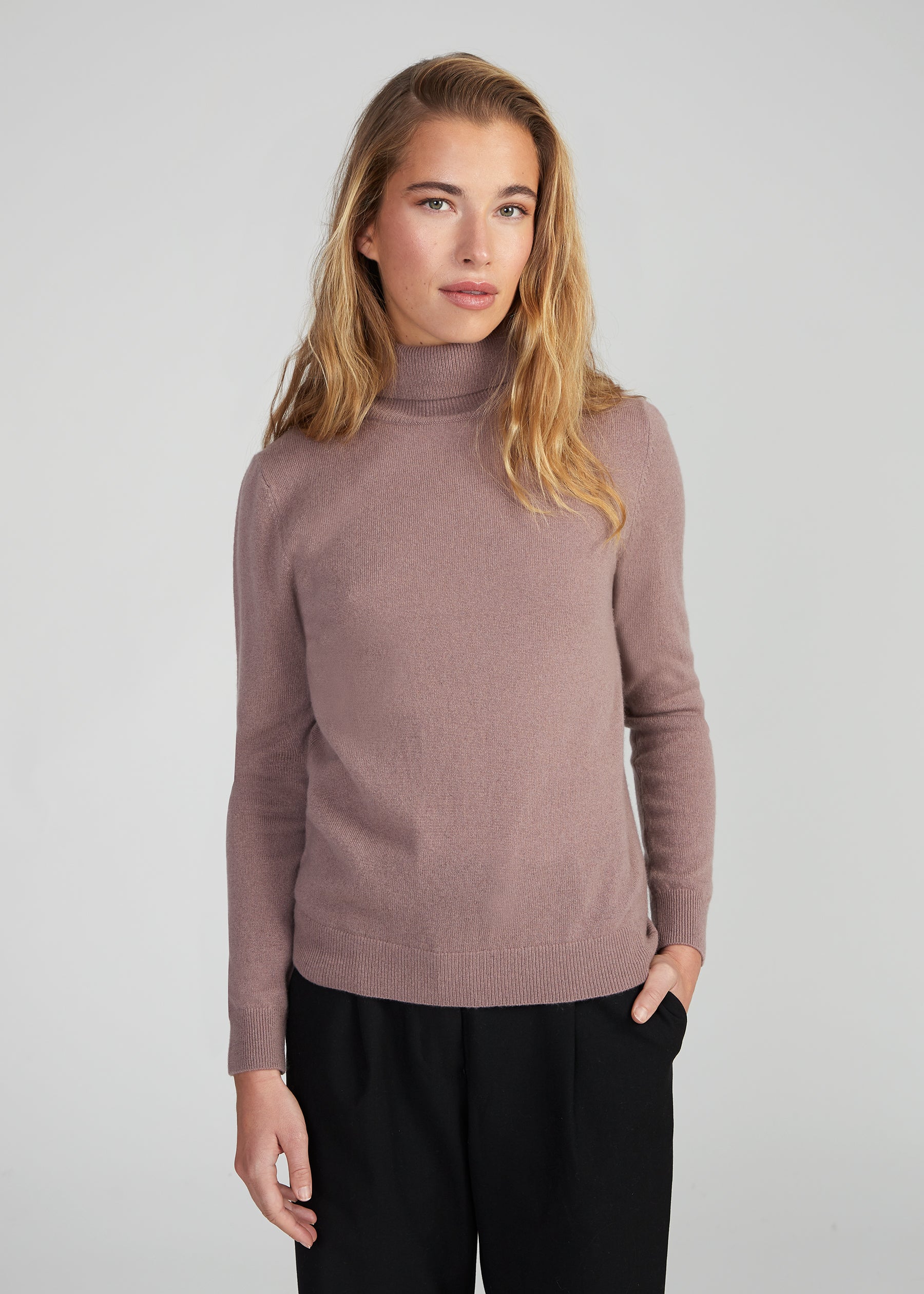 Classic Rollkragenpullover- rose taupe