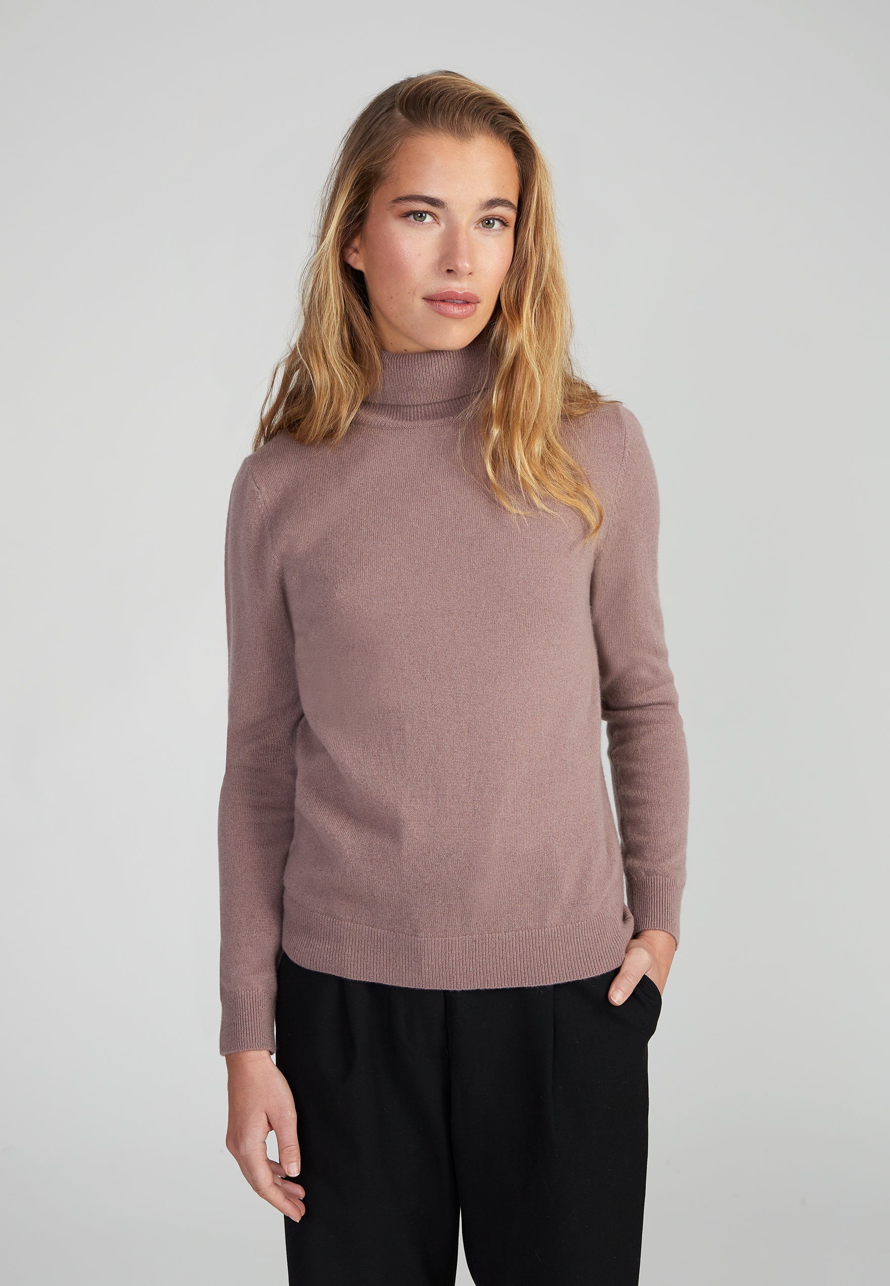 Classic Rollkragenpullover- rose taupe