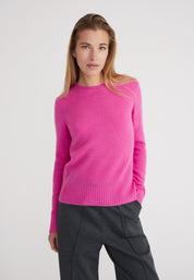 Rundhalspullover- fuchsia