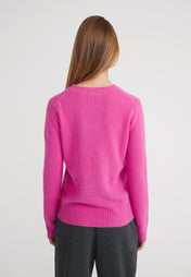 Rundhalspullover- fuchsia