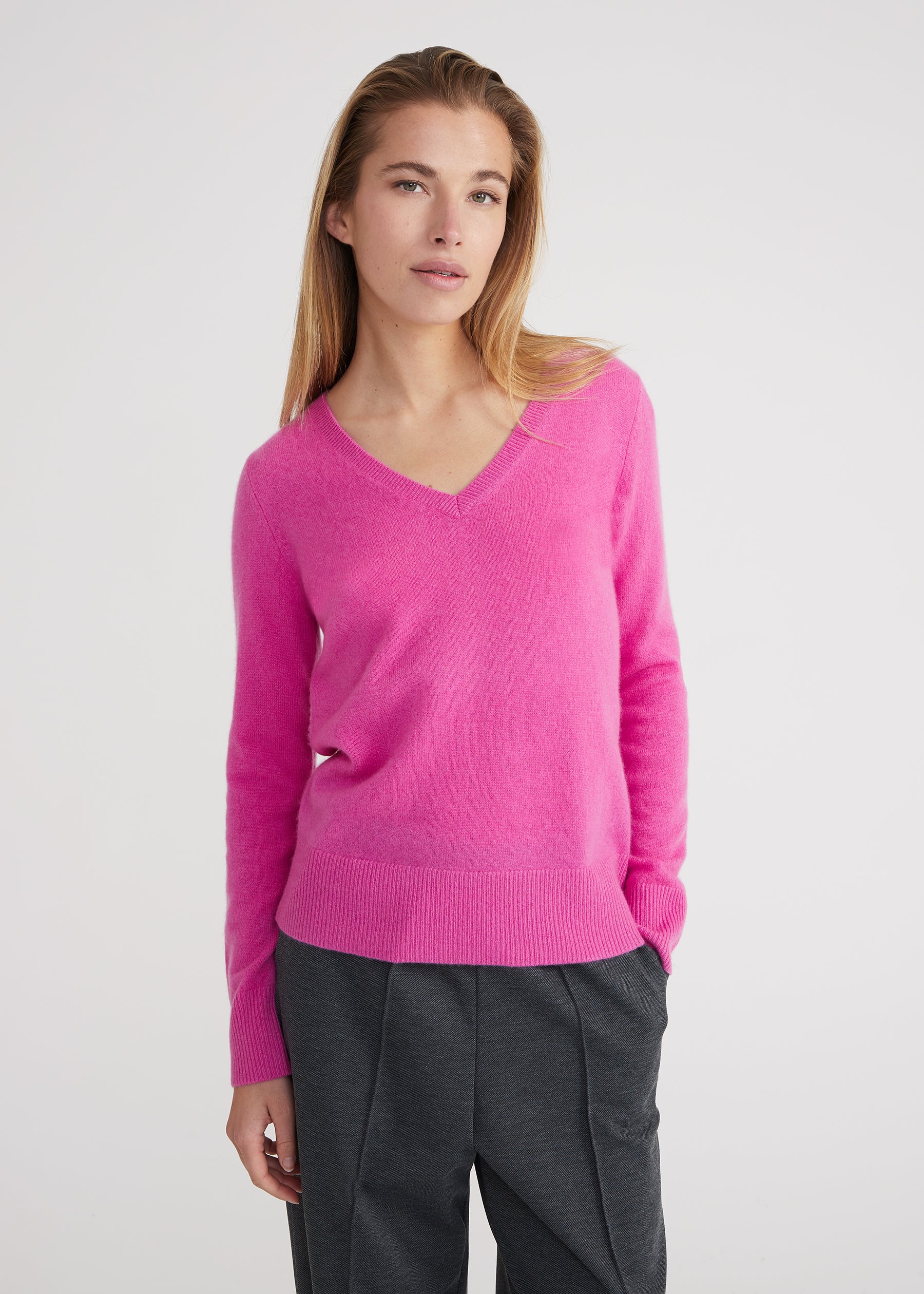 Vneck - fuchsia