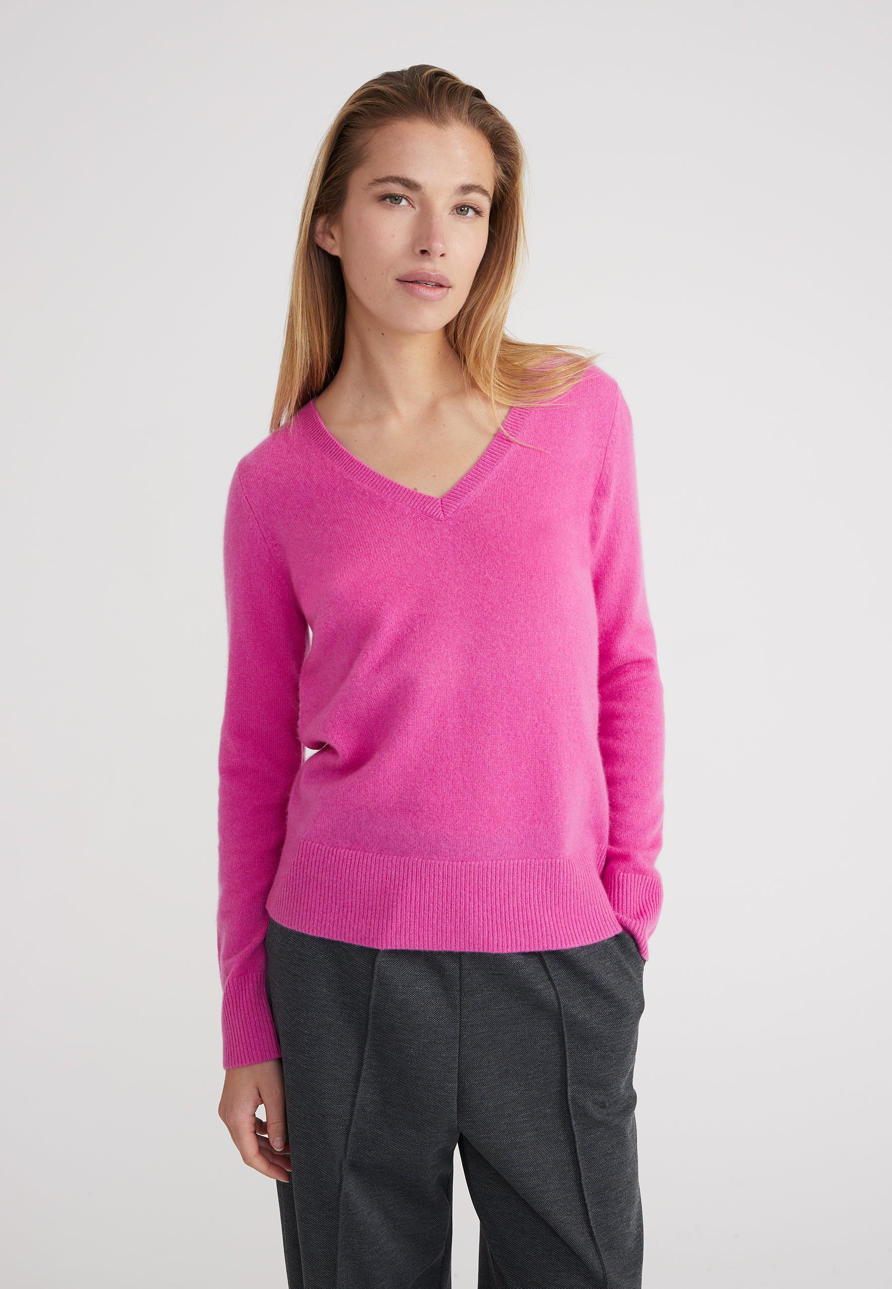 Vneck - fuchsia