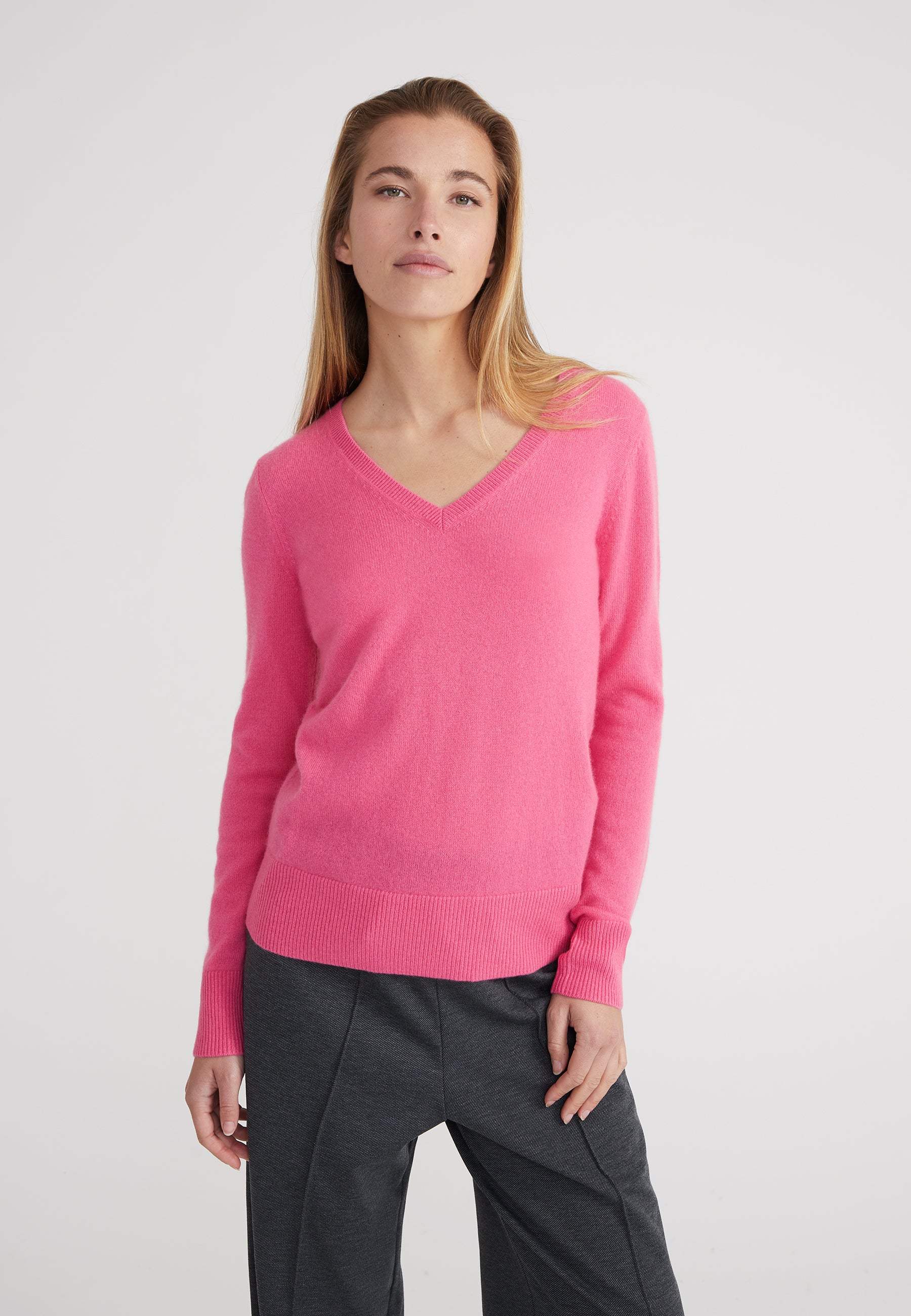 Vneck - neon pink