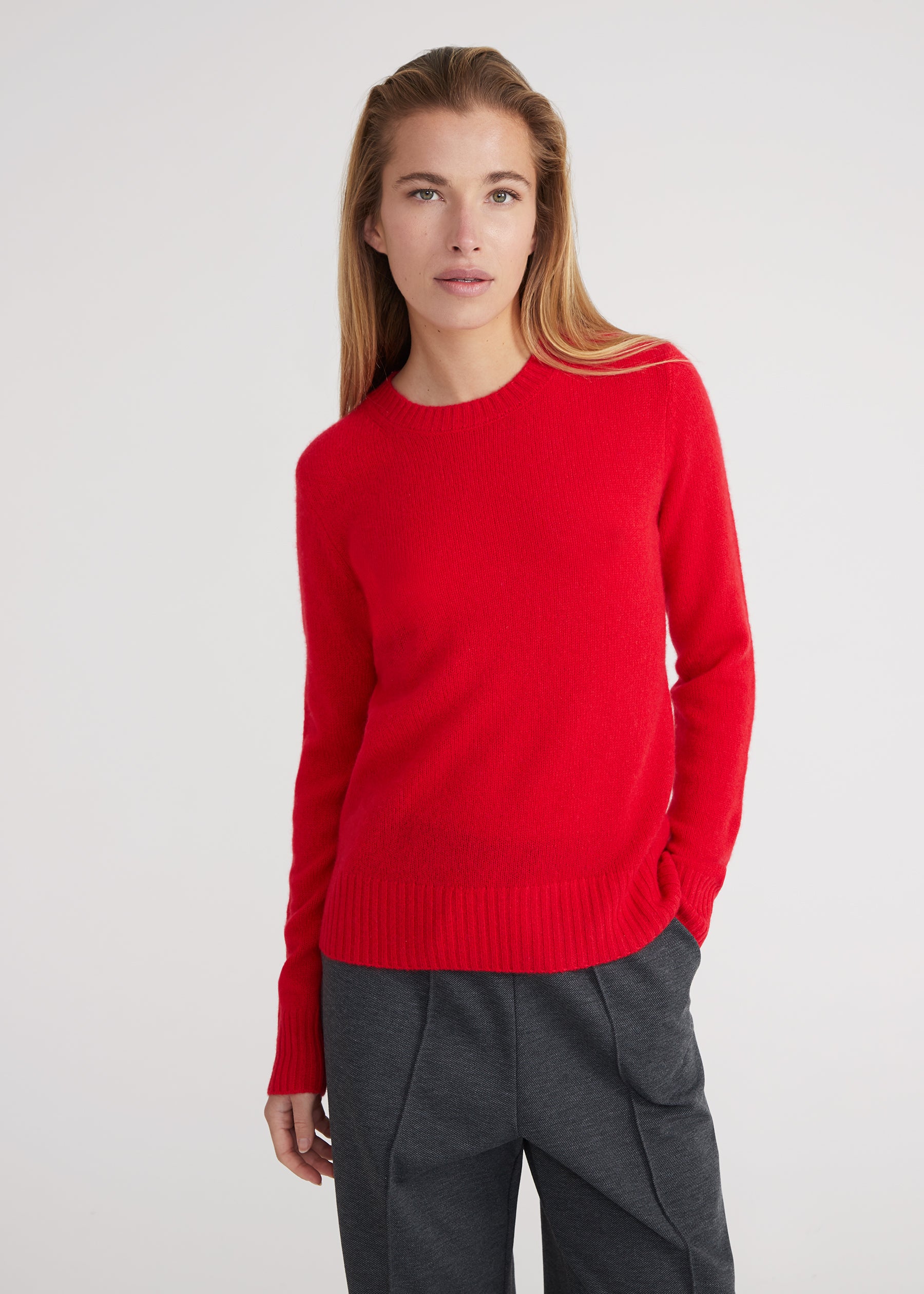 Rundhalspullover-crimson