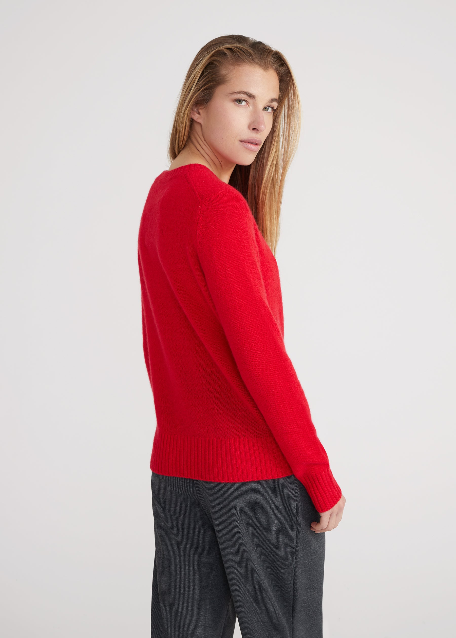 Rundhalspullover-crimson