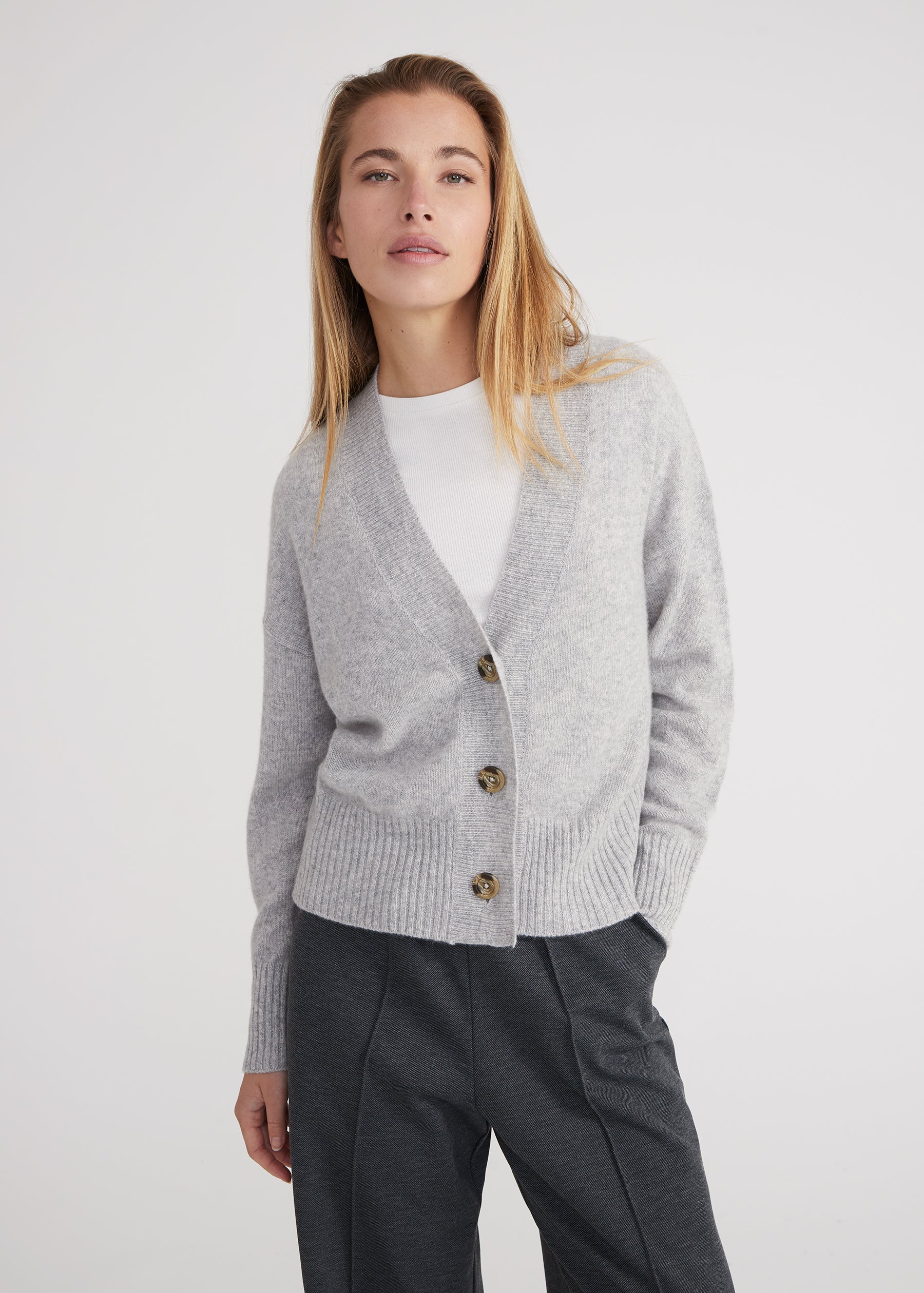 Cardigan - light grey melange