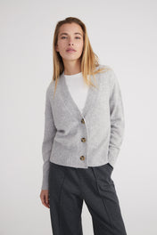 Cardigan - light grey melange