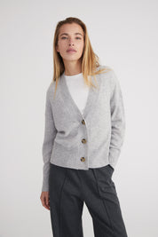 Cardigan - light grey melange