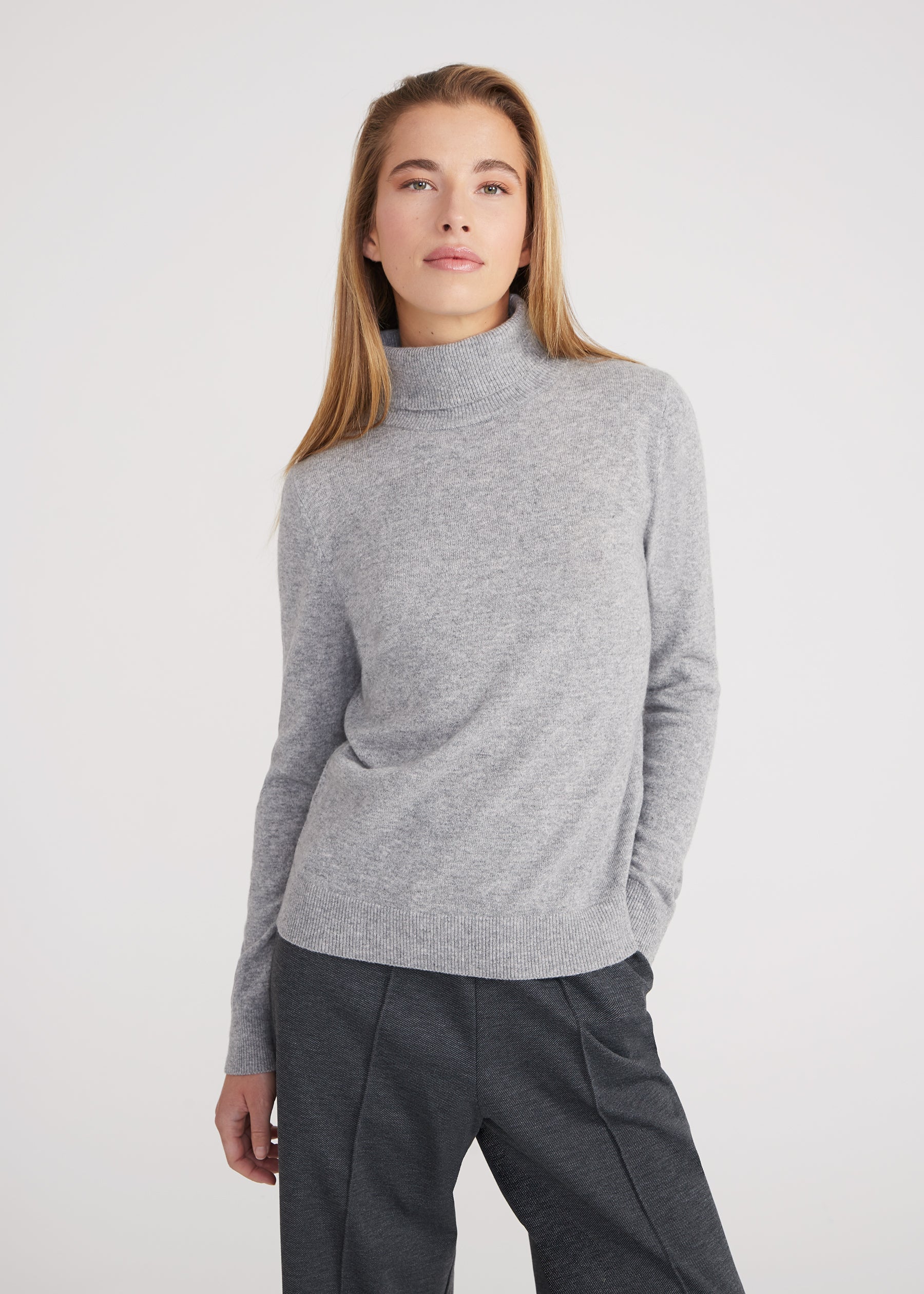 Classic Rollkragenpullover - light grey melange