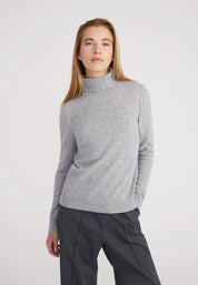 Classic Rollkragenpullover- light grey melange