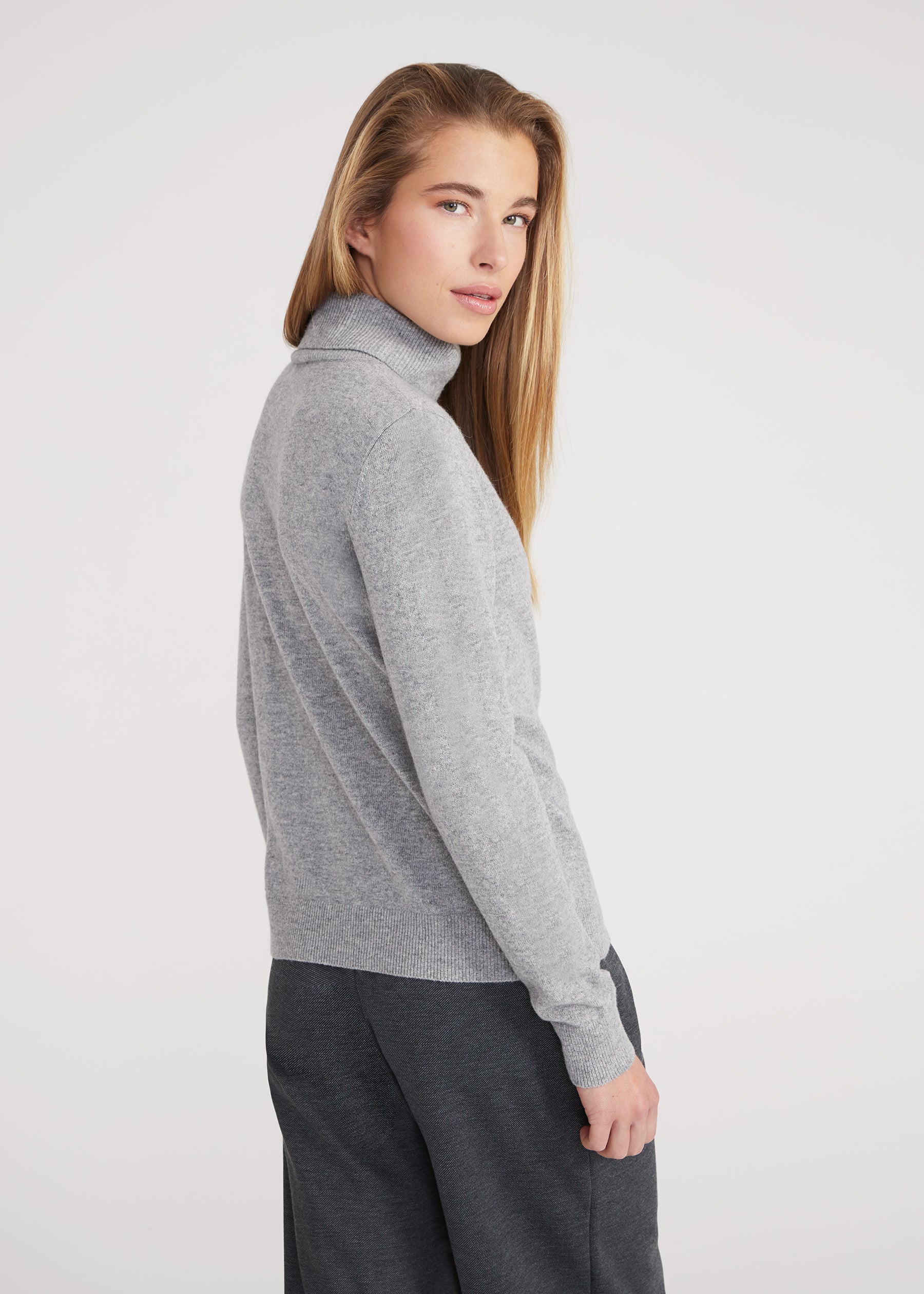 Classic Rollkragenpullover - light grey melange