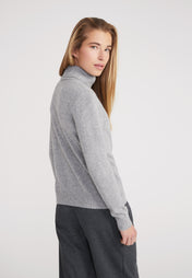 Classic Rollkragenpullover- light grey melange