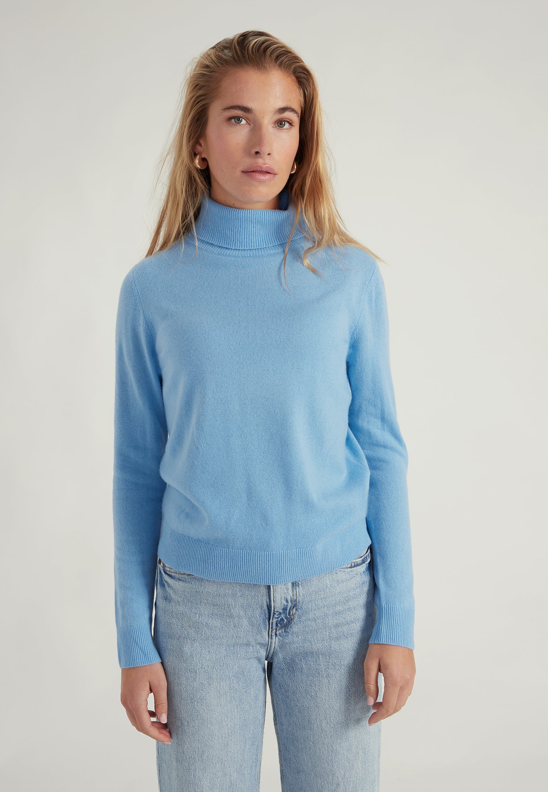 Classic Rollkragenpullover- icy blue