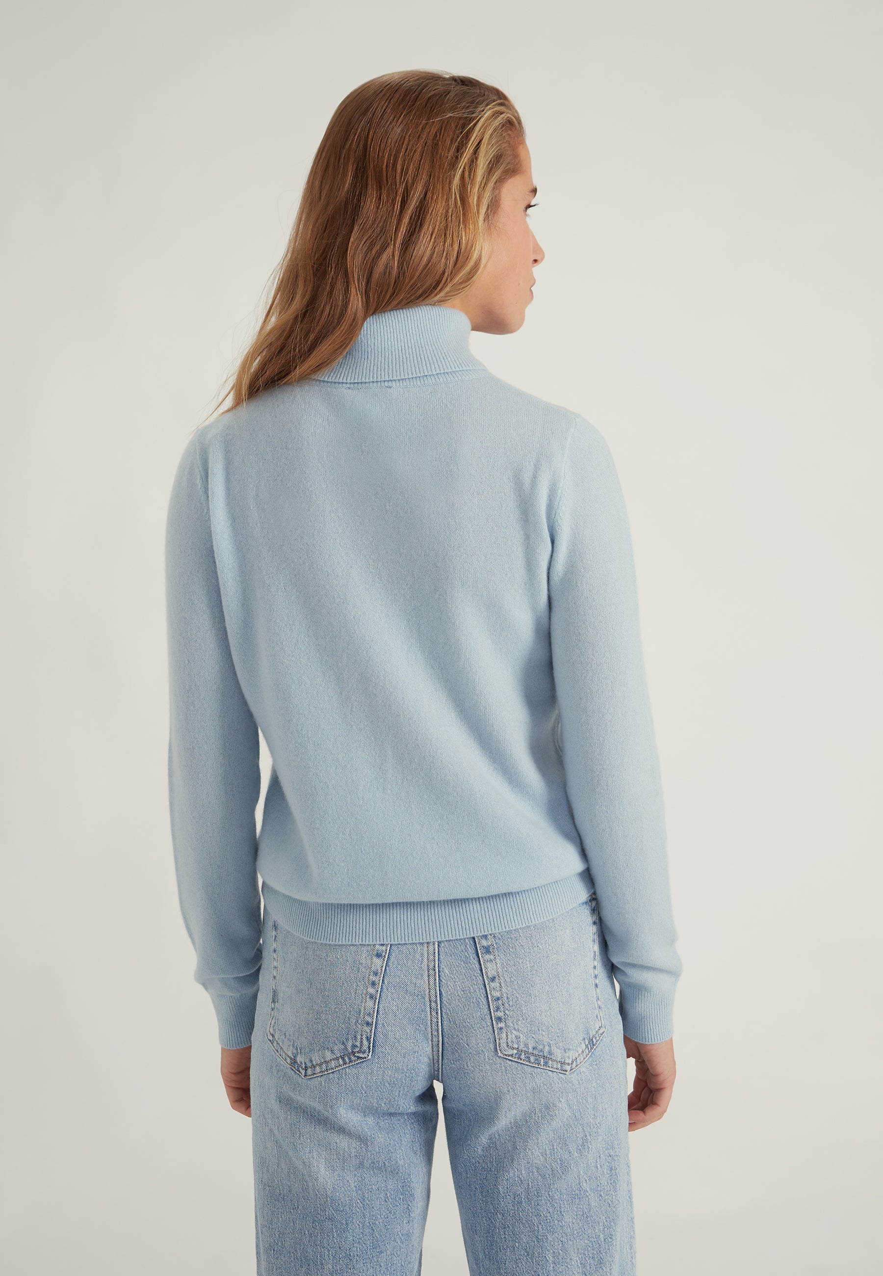 Classic Rollkragenpullover- pastel blue 